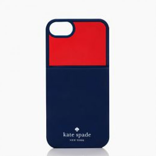Kate Spade Color Block Pocket Silicone Credit Card Case for iPhone 5 5s Navy Blue