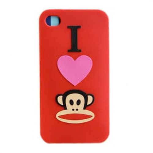 Paul Frank I Heart Julius Red Silicone Case for iPhone 4 