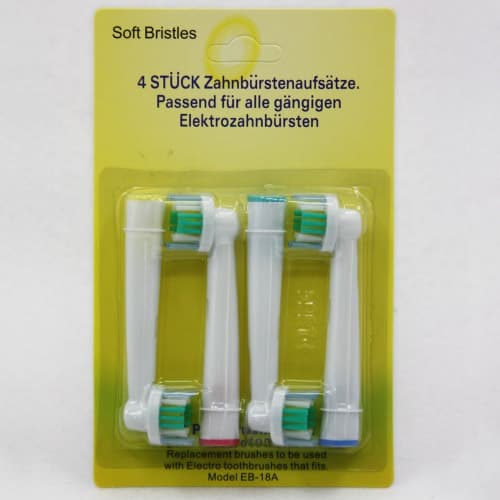Pack of 4 Toothbrush Replacement Brush Heads for Oral B EB-18A