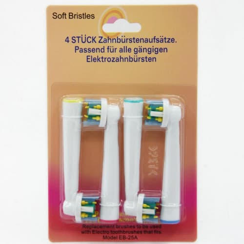 Pack of 4 Toothbrush Replacement Brush Heads for Oral B EB-25A
