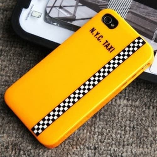 Essential TPE Iro Glossy New York Taxi UV Coating Snap Case for iPhone 4