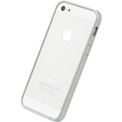 Power Support Silver and White Flat Bumper Set for iPhone 5