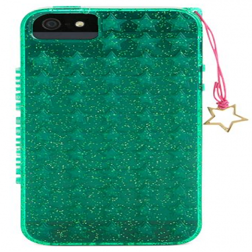 Juicy Couture Case for iPhone 5 5s Starburst Jelly Green Glitter