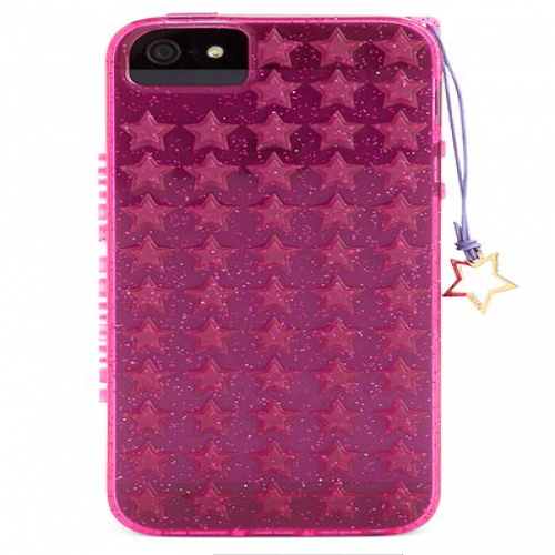Juicy Couture Case for iPhone 5 5s Starburst Jelly Pink Glitter