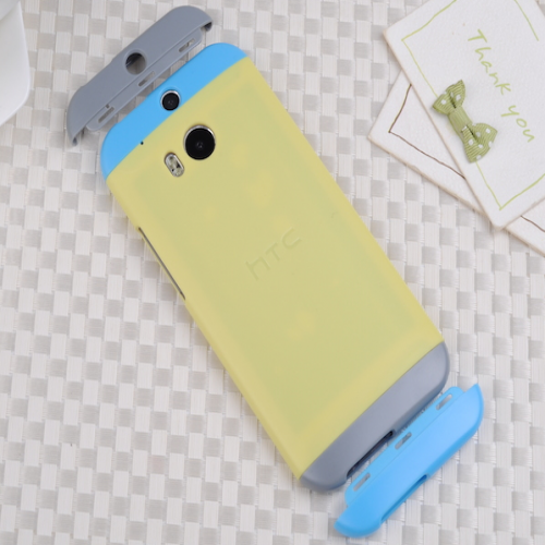 HTC One M8 Original Double Dip Case Yellow Gray Blue