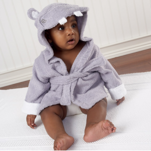 Baby Aspen Hug-alot-amus Hooded Hippo Robe