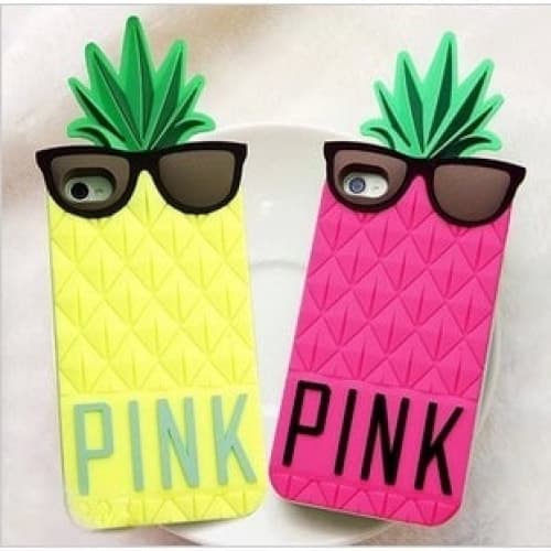 Victoria's Secret PINK Pineapple iPhone 4 4S Soft Durable Pull-On Case Yellow