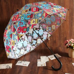 Cute Plastic Robot Colorful Canopy Umbrella