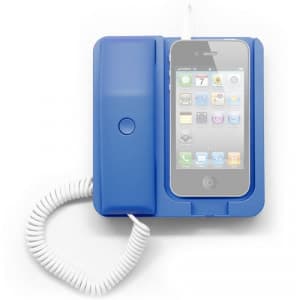Blue Retro Telephone Phone X Phone iPhone Smartphone Dock Station Headset Headphone