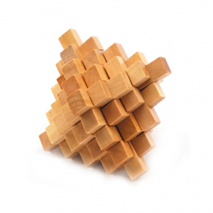 Kong Ming Locks Wooden Blocks 3D Puzzle Brain Teaser Educational Toy- Pinapple