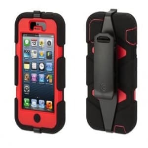 Griffin Survivor Case for iPhone 5 5S Black Red
