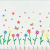 Multi Color Flower Shower Wall Decal Sticker