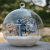 Christmas Gift Idea DIY Miniature House Model Glass Globe Ornament with Led Lights Blue House